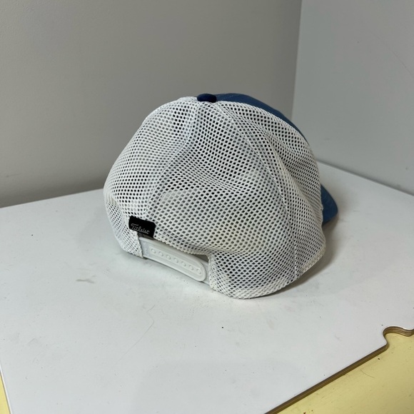 Titleist Classic Script Logo Navy White Mesh Golf Hat Cap Performance - Picture 7 of 10